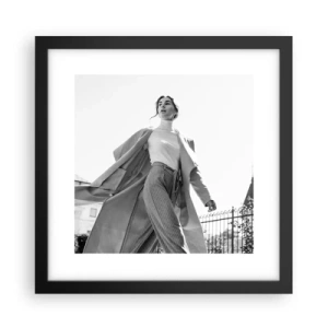 Poster in een zwarte lijst - Ga je mee? - 30x30 cm