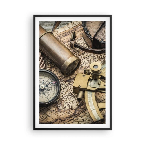 Poster in een zwarte lijst - Zet koers - 61x91 cm