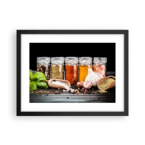 Poster in een zwarte lijst - Zodat het leven smaak heeft - 40x30 cm
