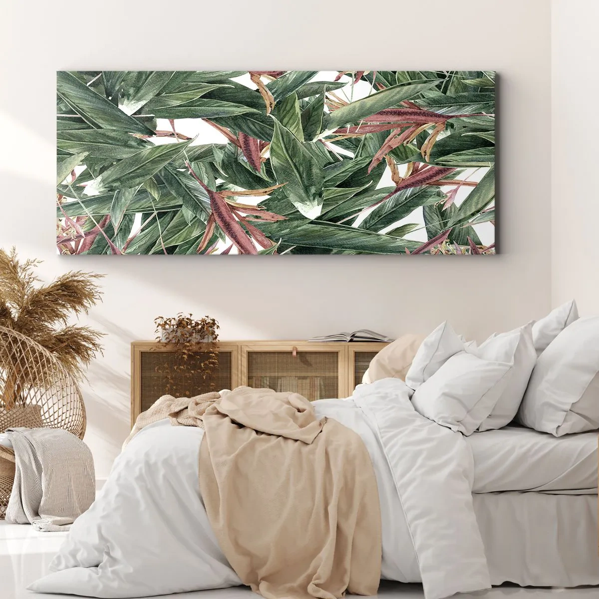 Schilderen op canvas - Smaragd-lila struikgewas - 120x50 cm