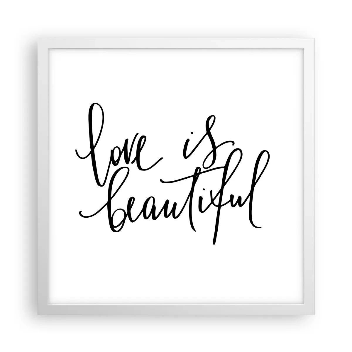 Poster in een witte lijst - Lees en herhaal - 40x40 cm