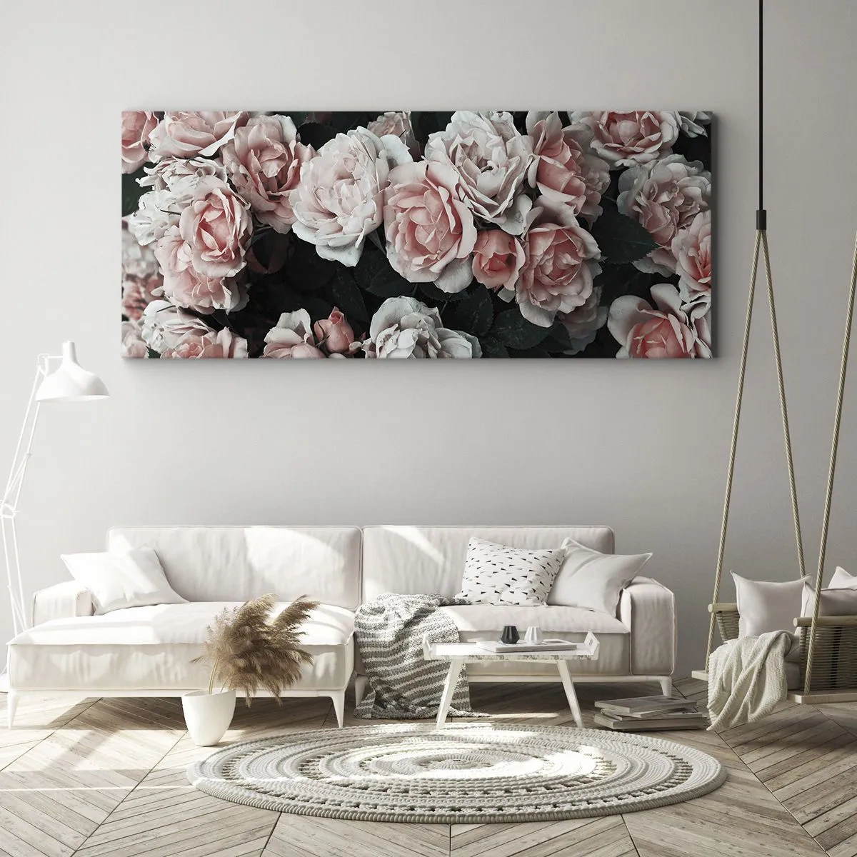 Schilderen op canvas - Rozen ensemble - 160x50 cm