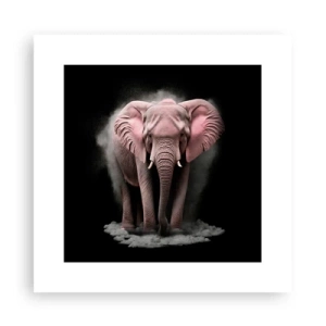 Poster - Denk niet aan een roze olifant! - 30x30 cm
