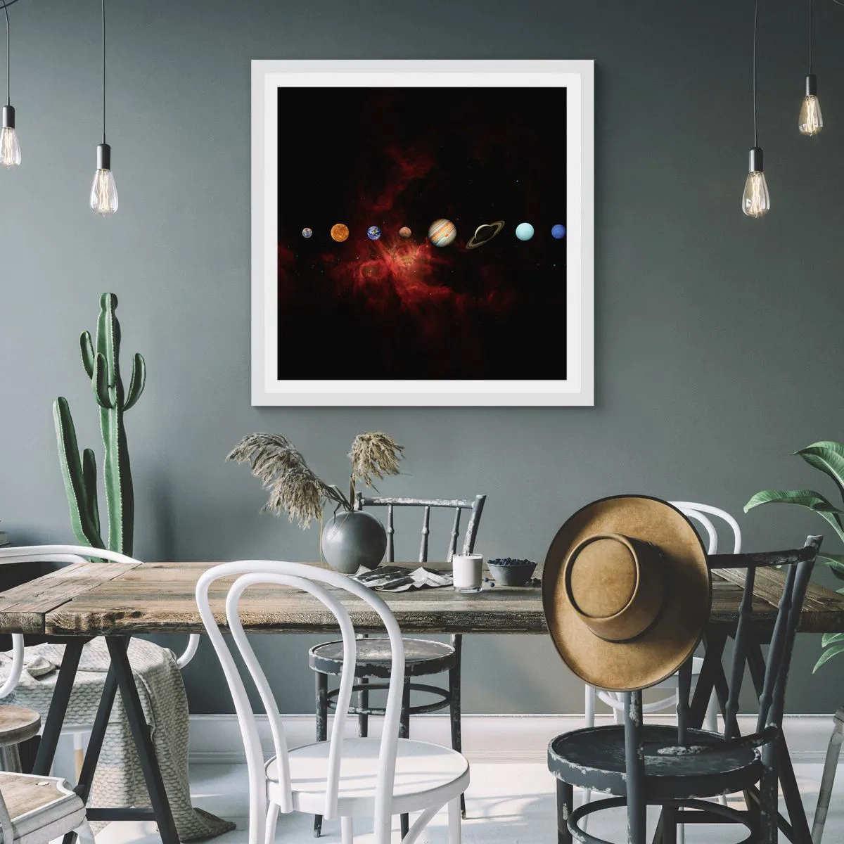 Poster in een witte lijst - Onze buurt - 40x40 cm