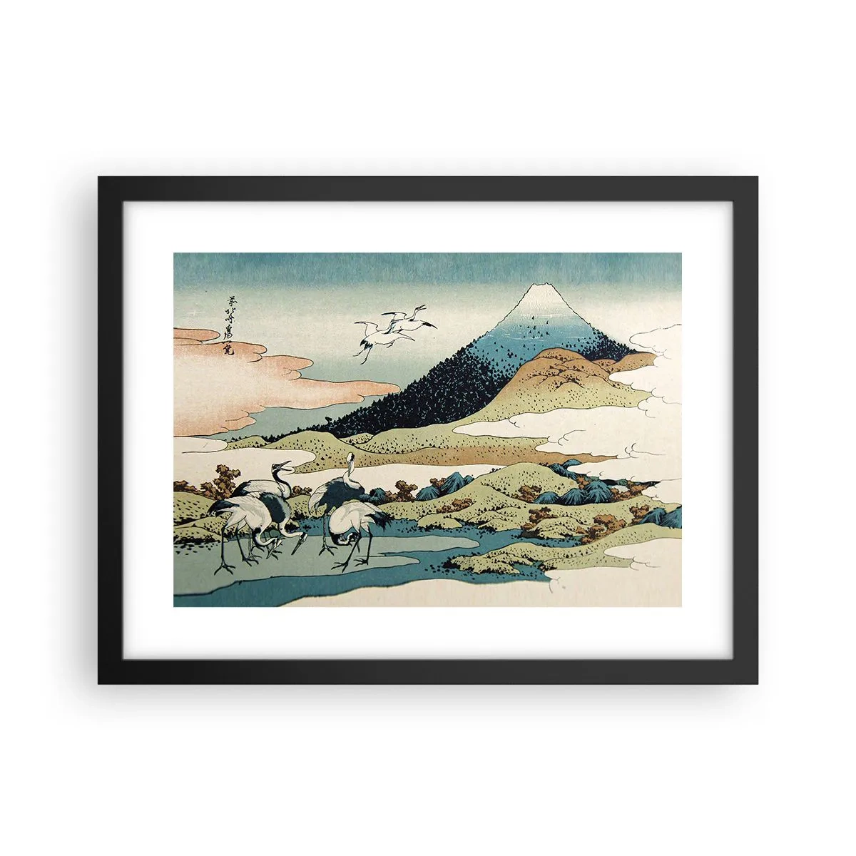 Poster in een zwarte lijst - In de Japanse geest - 40x30 cm