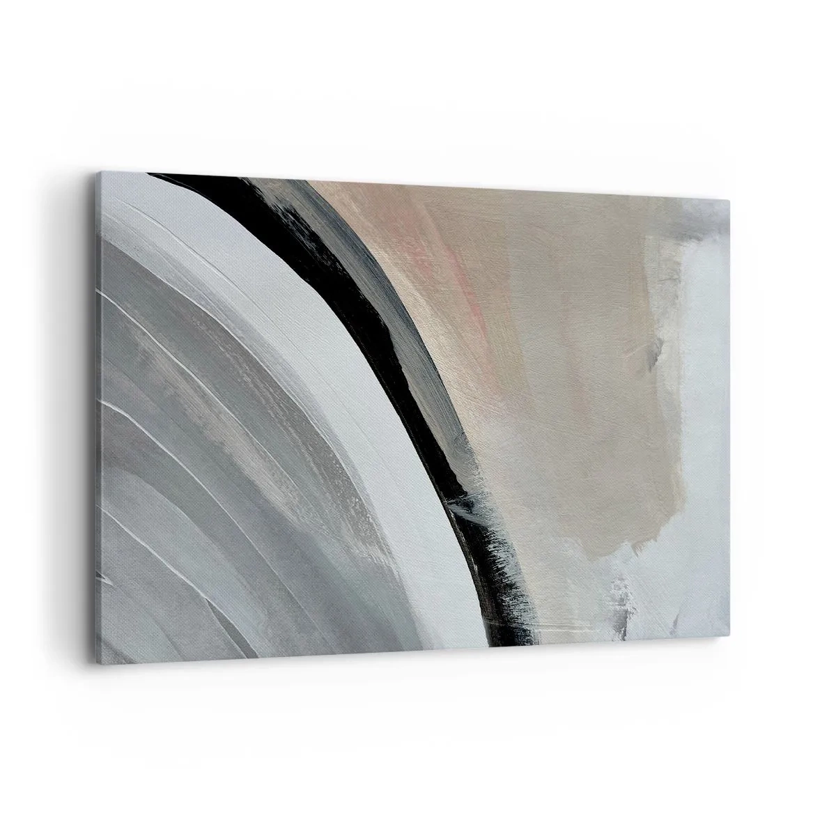 Schilderen op canvas - Compositie: boog van zwart en grijs - 120x80 cm