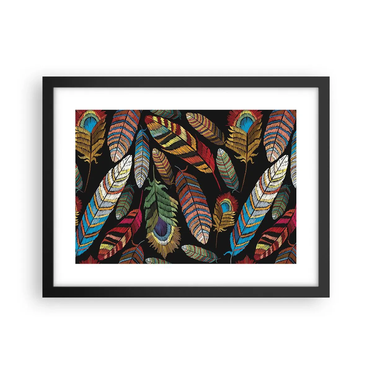 Poster in een zwarte lijst - Het vogelcarnaval - 40x30 cm