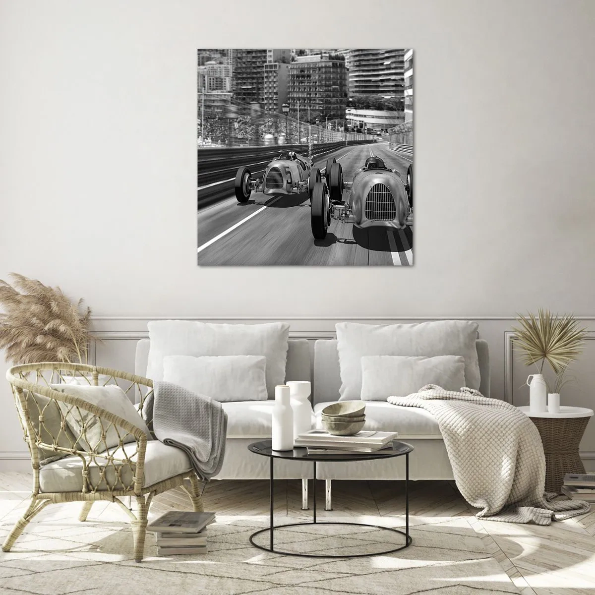 Schilderen op glas - Lang geleden in Monte Carlo - 50x50 cm