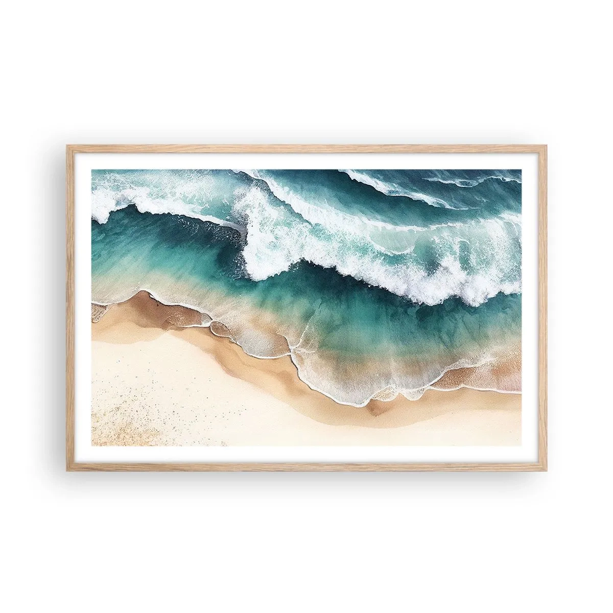 Een poster in een licht eiken lijst - De eeuwige ontmoeting - 91x61 cm