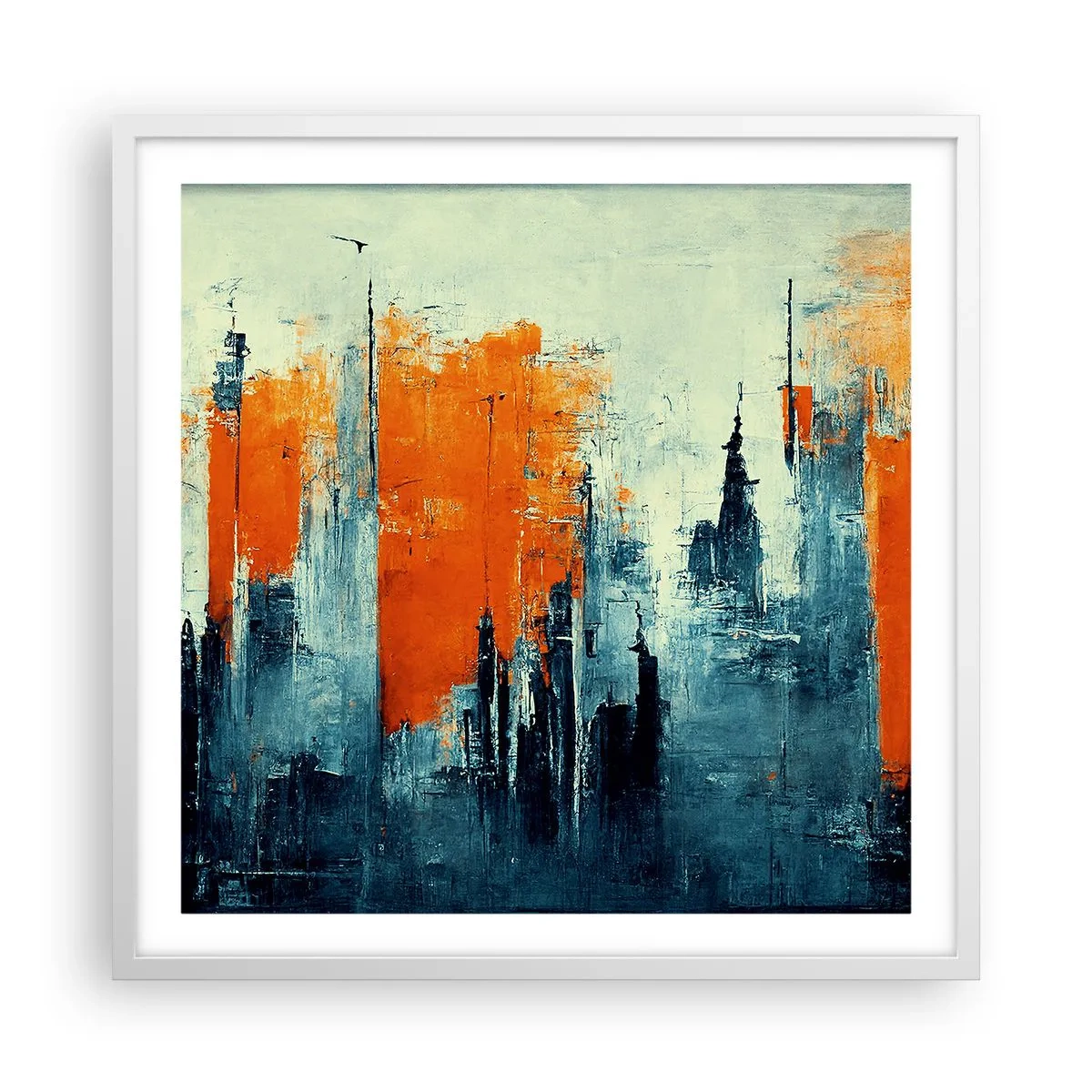 Poster in een witte lijst - Modern landschap - 60x60 cm