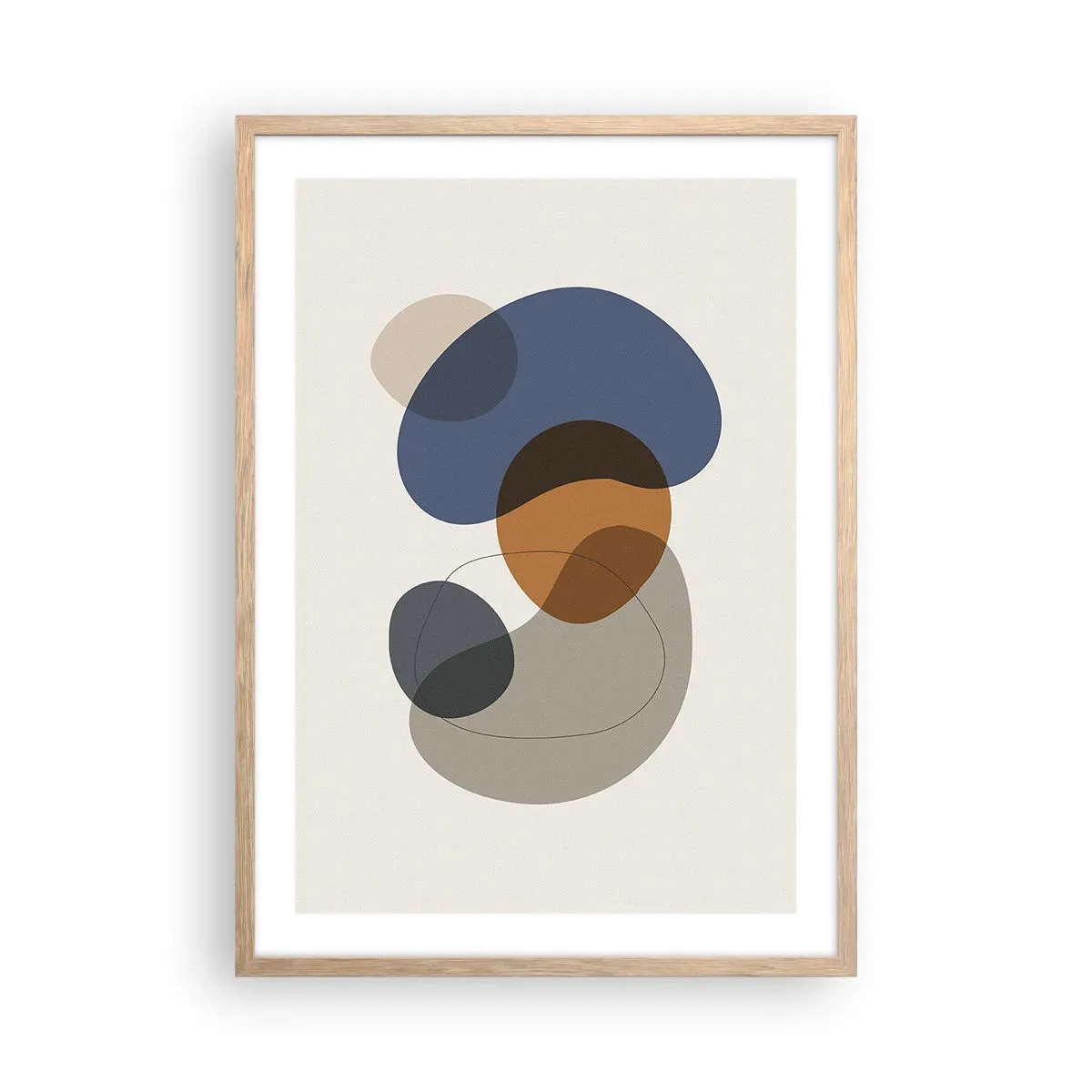 Een poster in een licht eiken lijst - Kleur druppels - 50x70 cm