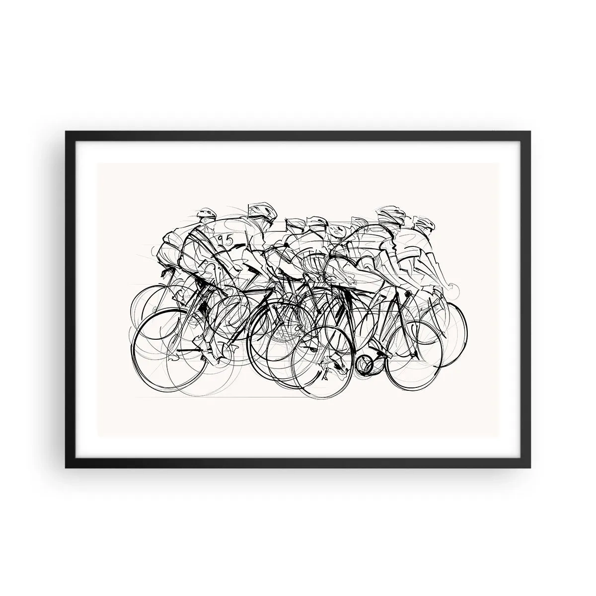 Poster in een zwarte lijst - Samen als team - 70x50 cm