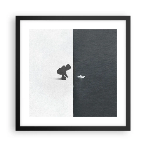 Poster in een zwarte lijst - Geweldige expeditie - 40x40 cm