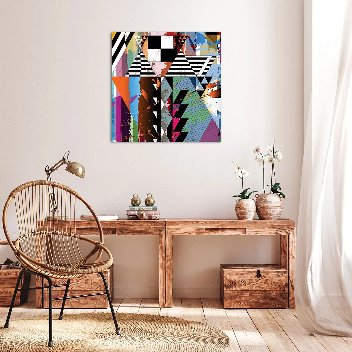 Schilderen op canvas - Geometrisch en organisch - 50x50 cm