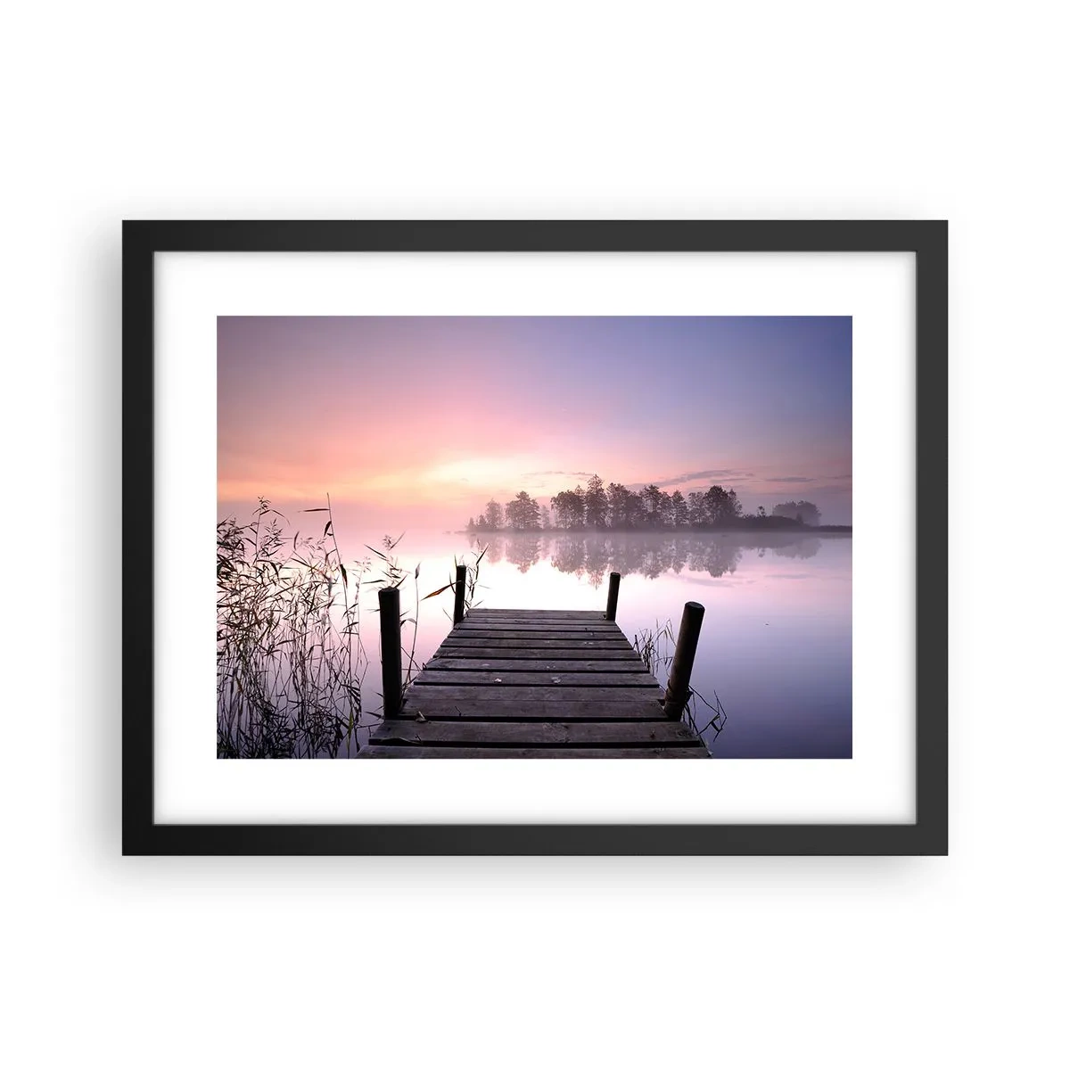 Poster in een zwarte lijst - Van de lila mist... - 40x30 cm