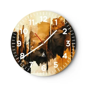 Wandklok - Klok - Harmonie van zwart en goud - 30x30 cm
