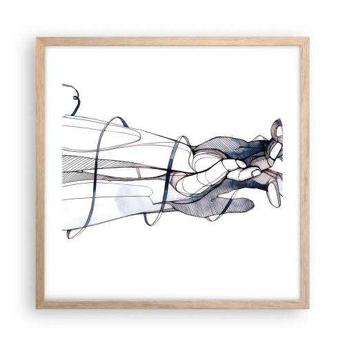 Een poster in een licht eiken lijst - Touch-studie - 50x50 cm