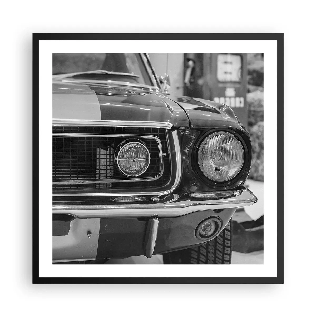 Poster in een zwarte lijst - Hard rijden - 60x60 cm