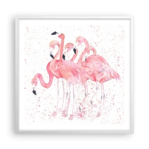 Poster in een witte lijst - Roze ensemble - 60x60 cm