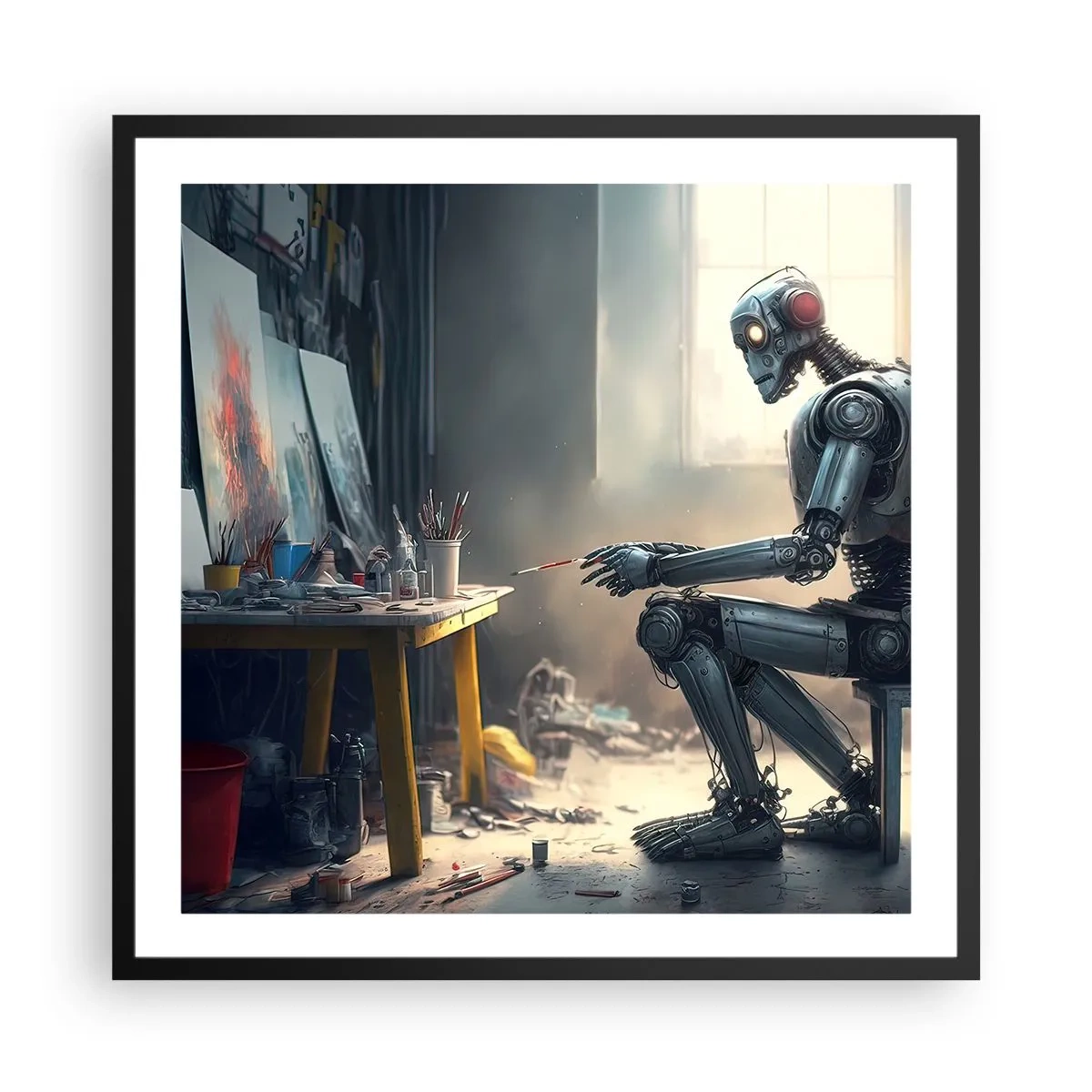 Poster in een zwarte lijst - De scheppingsdaad - 60x60 cm