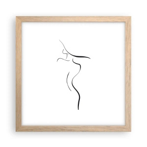 Een poster in een licht eiken lijst - Ongrijpbaar als een golf - 30x30 cm
