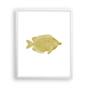 Poster in een witte lijst - Vis en dat is het - 40x50 cm