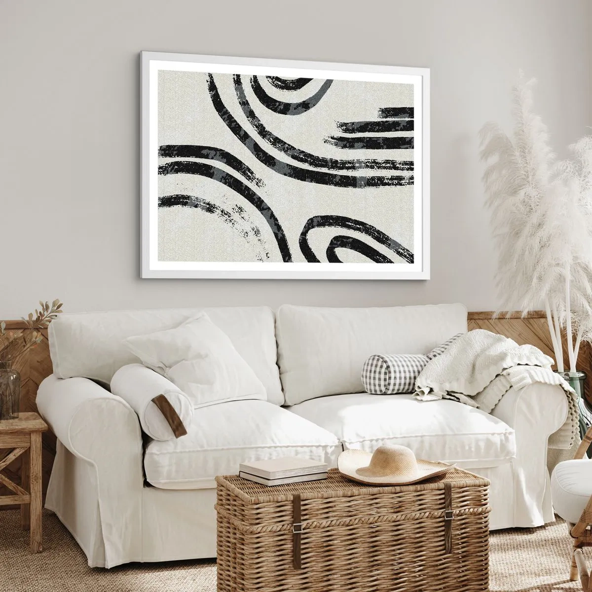 Poster in een witte lijst - Half gestopt - 70x50 cm