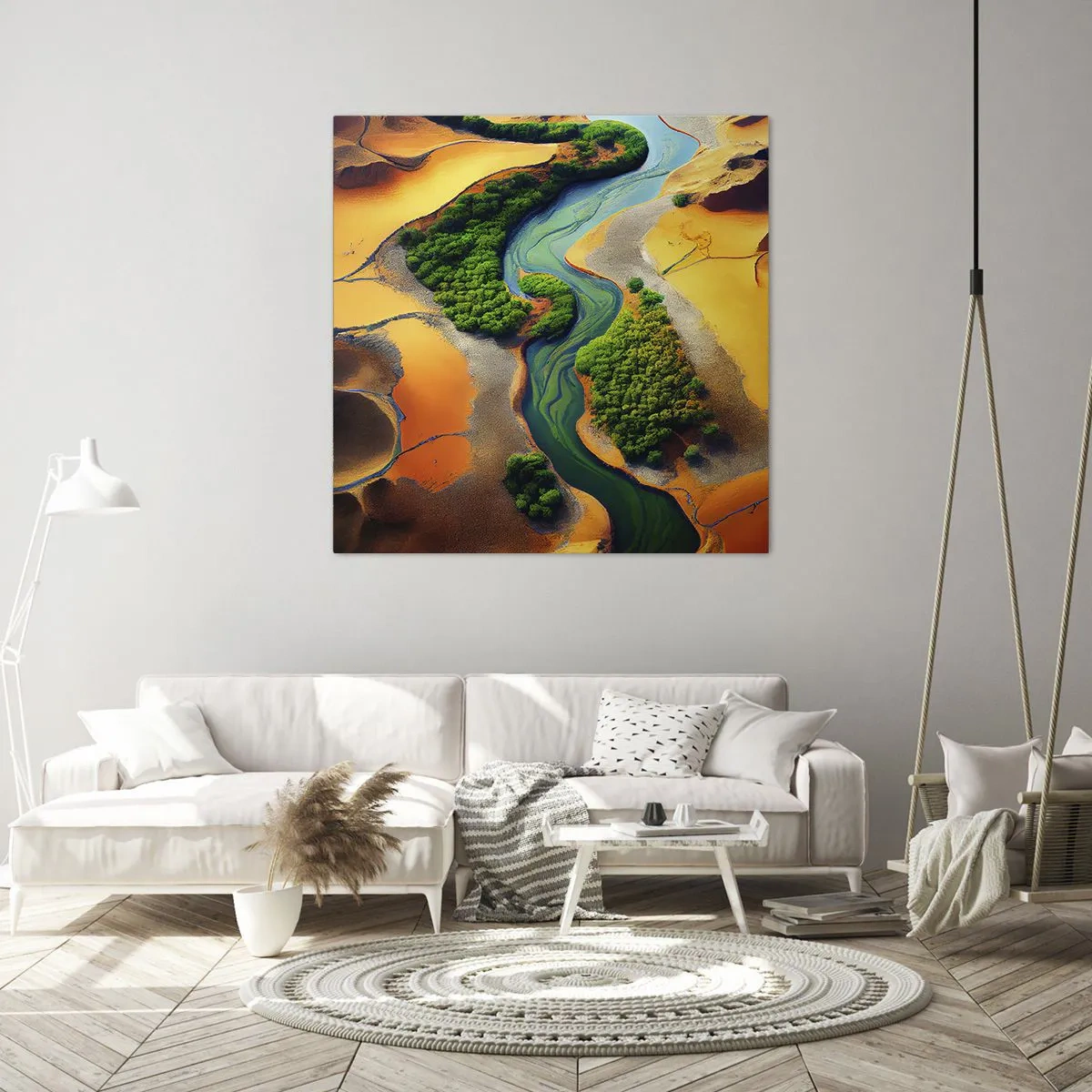 Schilderen op canvas - Levengevende rivier - 30x30 cm