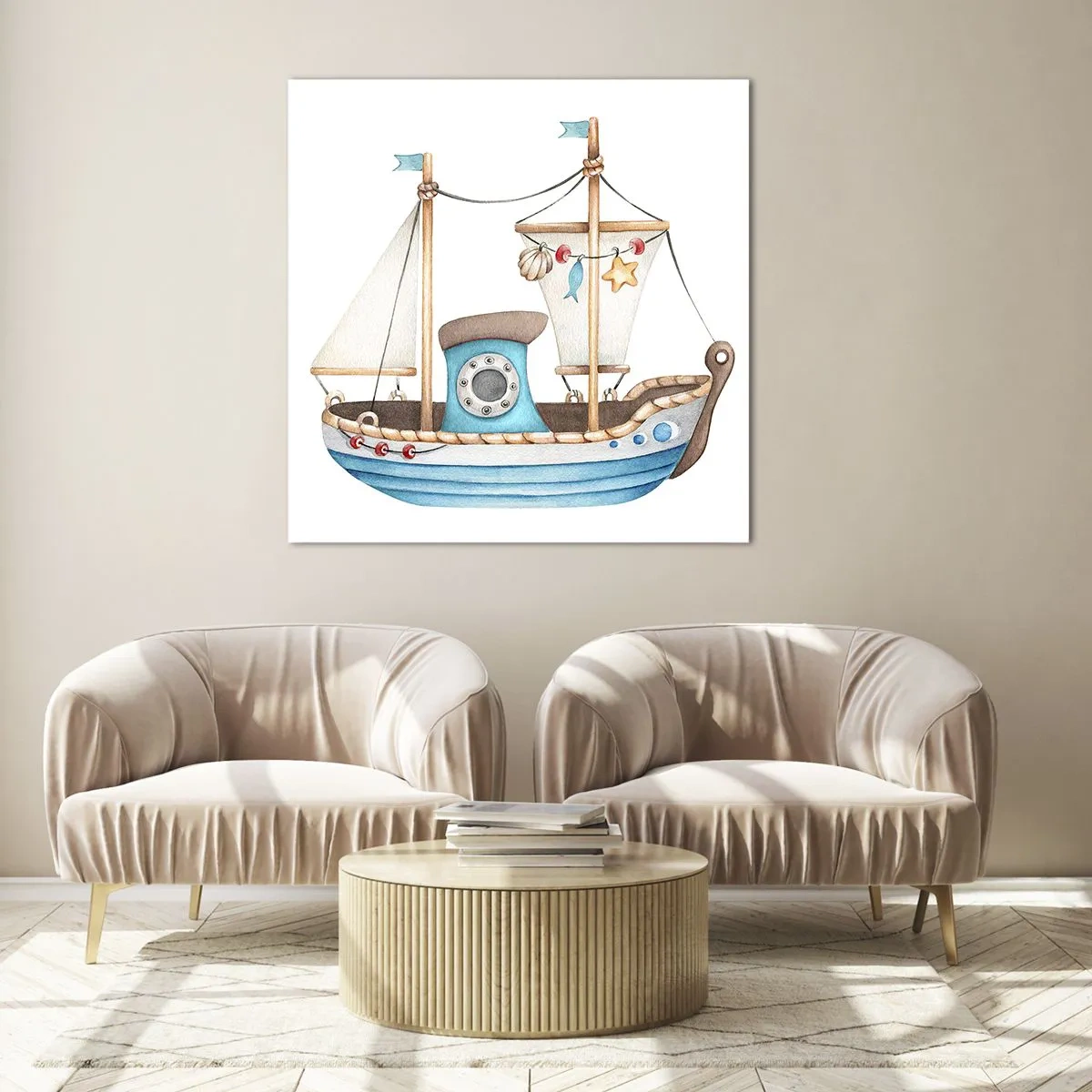 Schilderen op glas - Ahoi, avontuur! - 60x60 cm