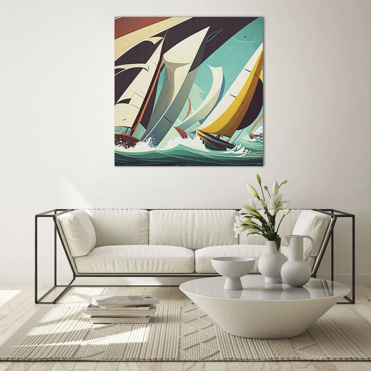 Schilderen op glas - Met elementen als een broer - 60x60 cm