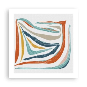 Poster - Abstractie met een vriendelijke glimlach - 50x50 cm