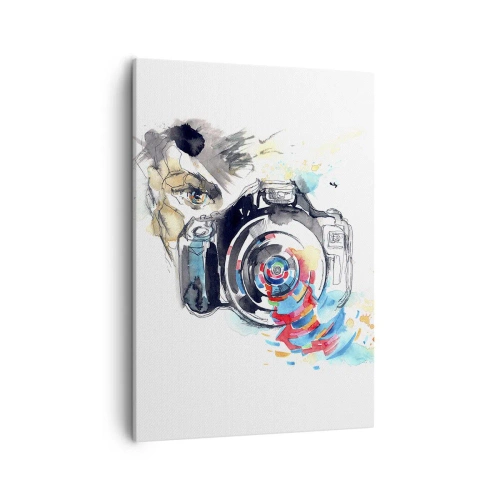 Schilderen op canvas - In het oog van de lens - 50x70 cm