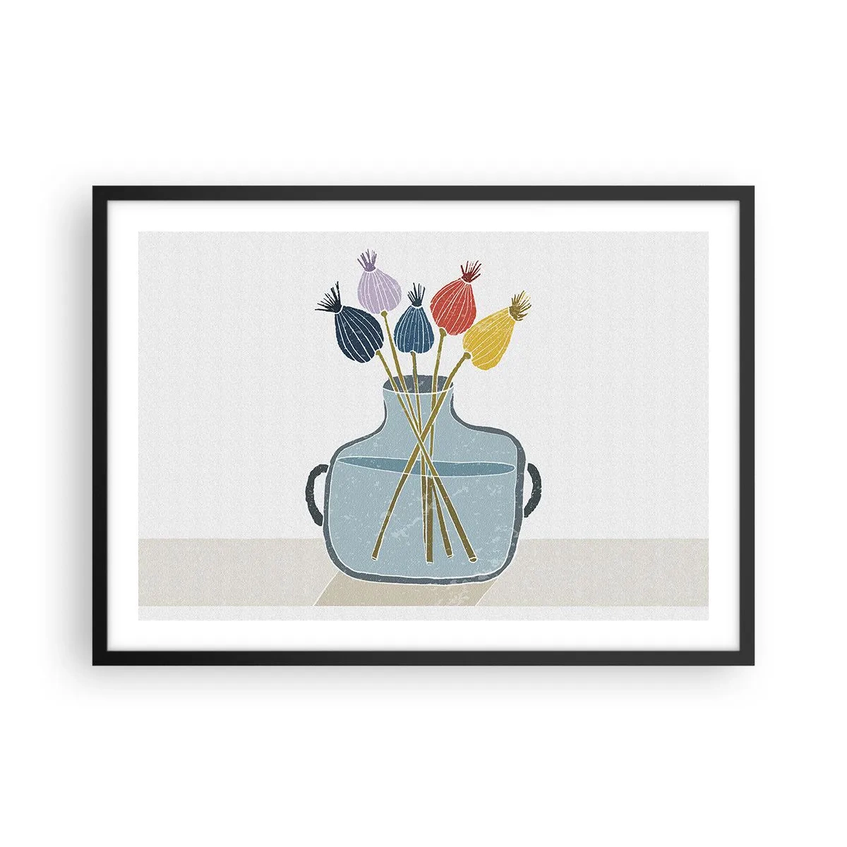 Poster in een zwarte lijst - Alsof hij met maanzaad heeft gezaaid - 70x50 cm
