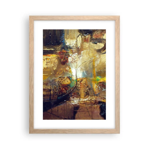 Een poster in een licht eiken lijst - Koud, warmer, heet - 30x40 cm