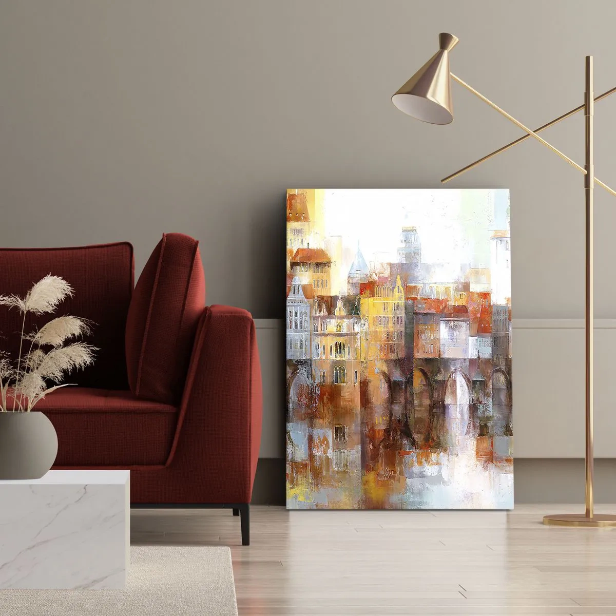 Schilderen op canvas - Ook onder de brug is het mooi - 45x80 cm