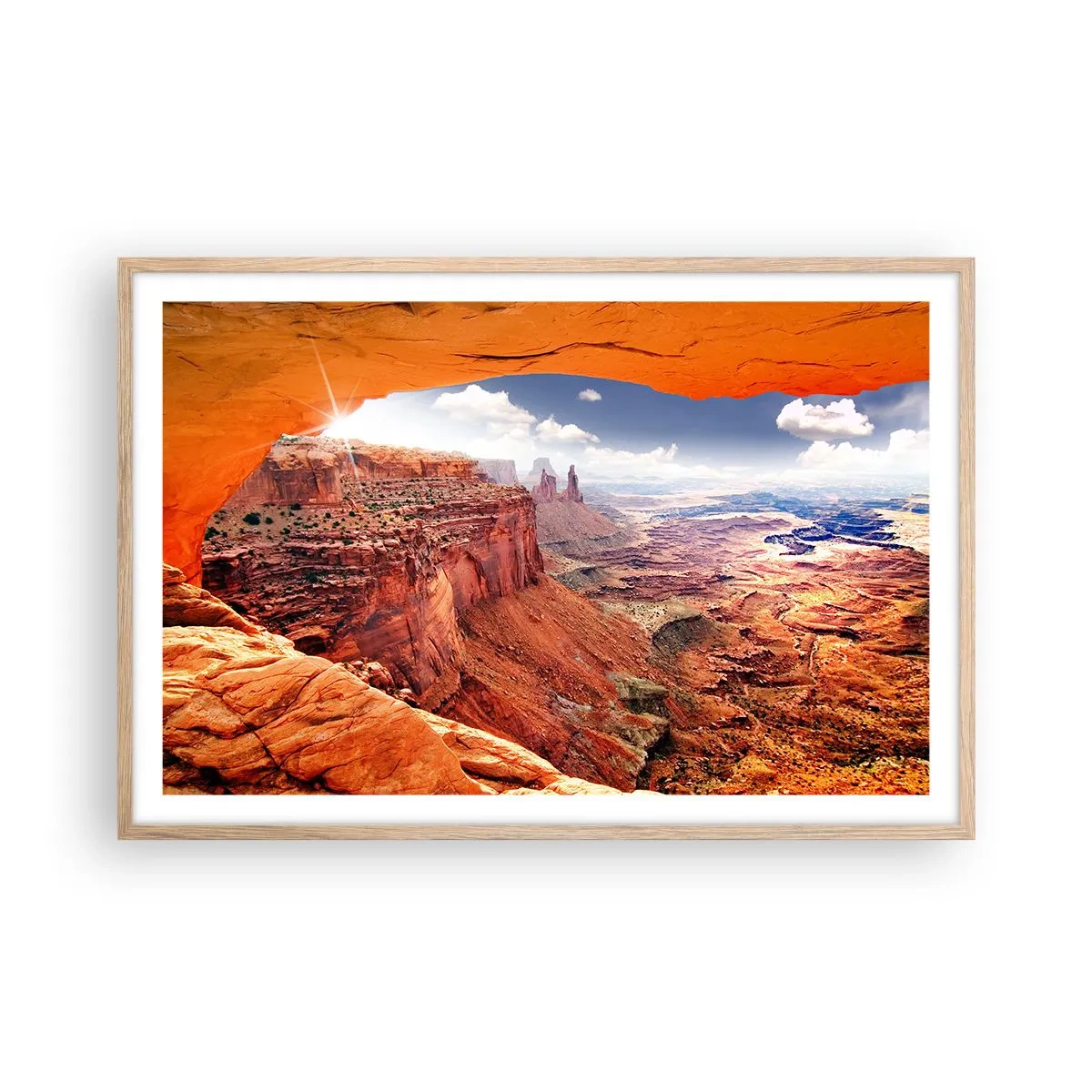 Een poster in een licht eiken lijst - Door de natuur zelf gebeeldhouwd - 91x61 cm