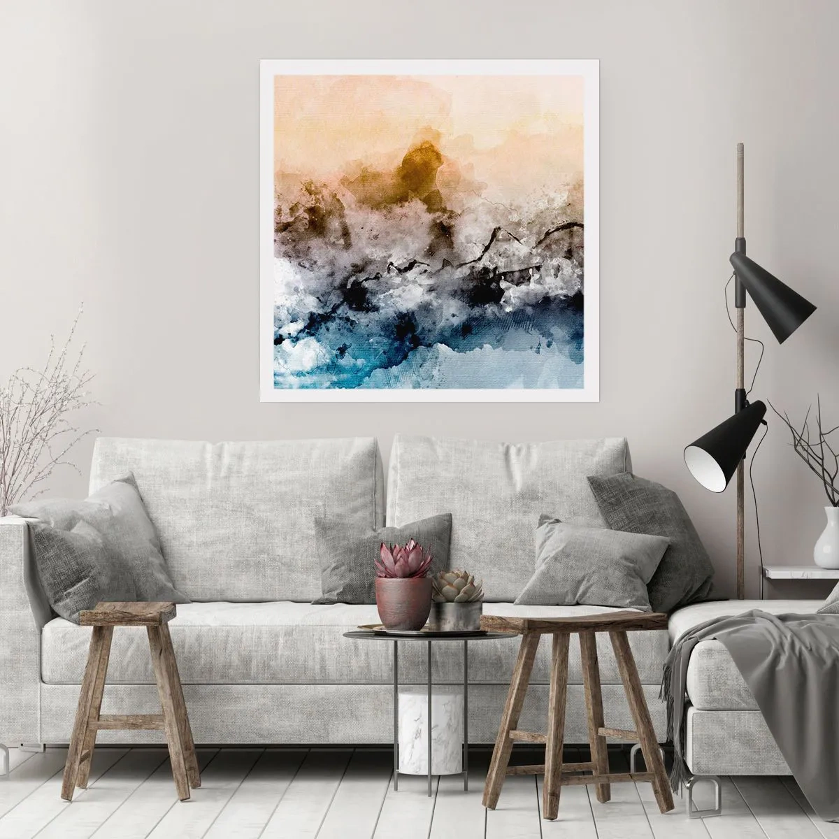 Poster - Verdronken in een wolk van mist - 60x60 cm