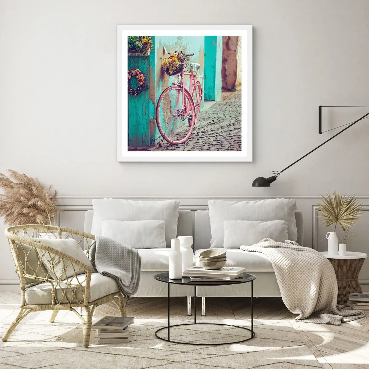 Poster in een witte lijst - Ben zo terug - 40x40 cm