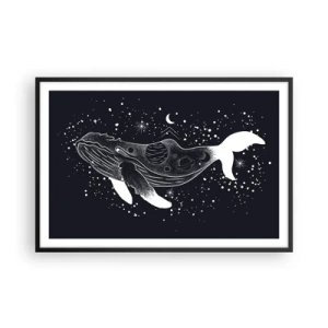 Poster in een zwarte lijst - In de oceaan van het universum - 91x61 cm