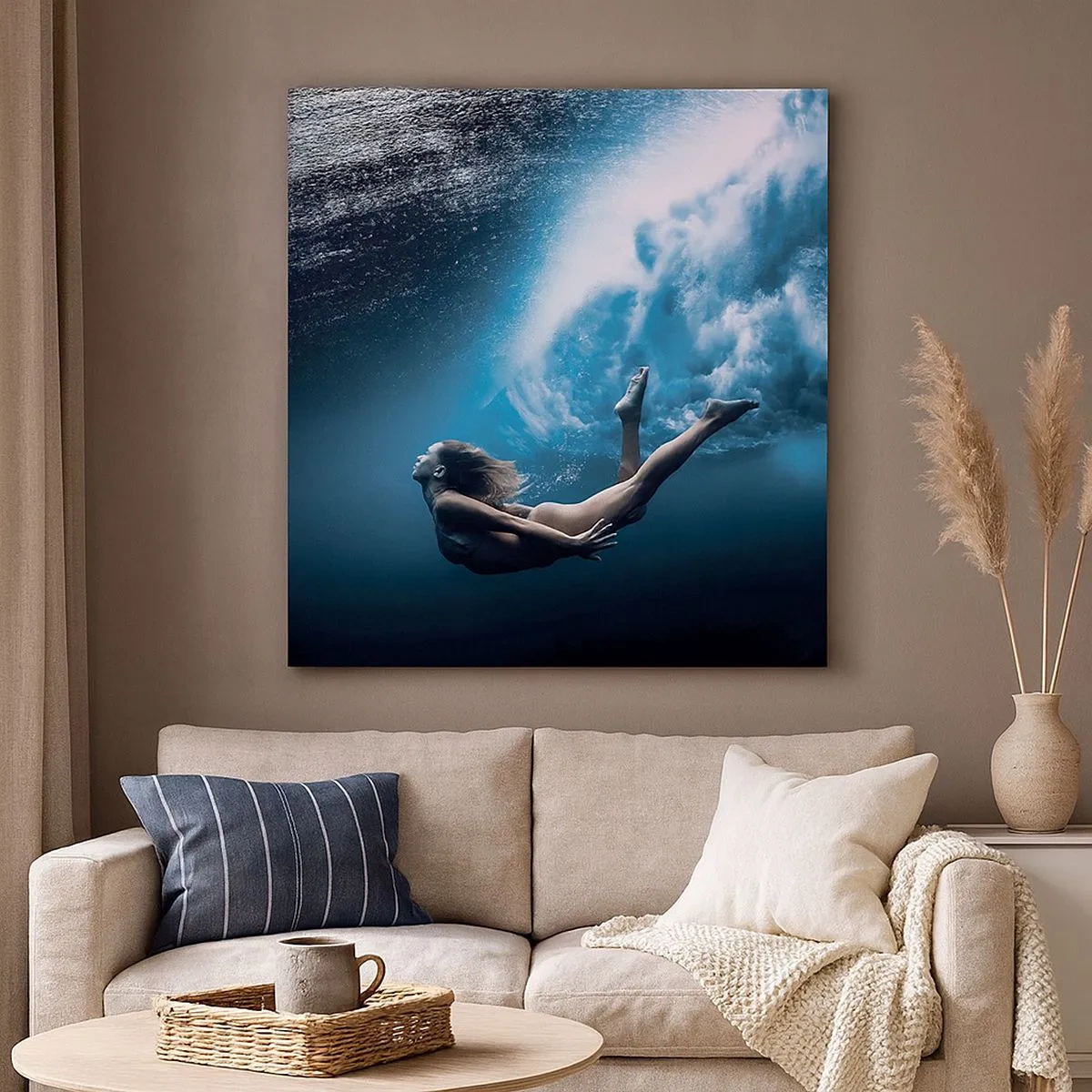 Schilderen op canvas - Een moderne zeemeermin - 30x30 cm