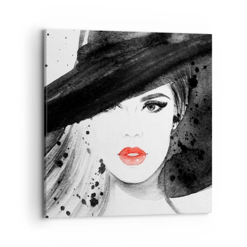 Schilderen op canvas - Vrouw in het zwart - 70x70 cm