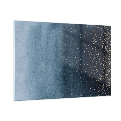 Schilderen op glas - Samenstelling - blauwe fasen - 100x70 cm