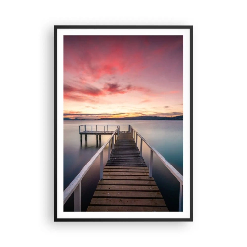 Poster in een zwarte lijst - De zachte vlam van de avond - 70x100 cm