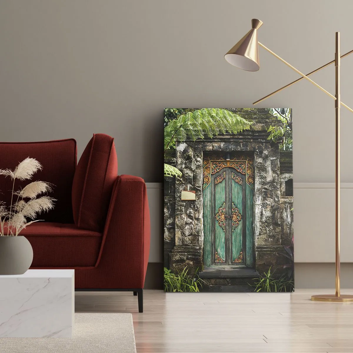 Schilderen op canvas - Een deur naar een exotische wereld - 50x70 cm