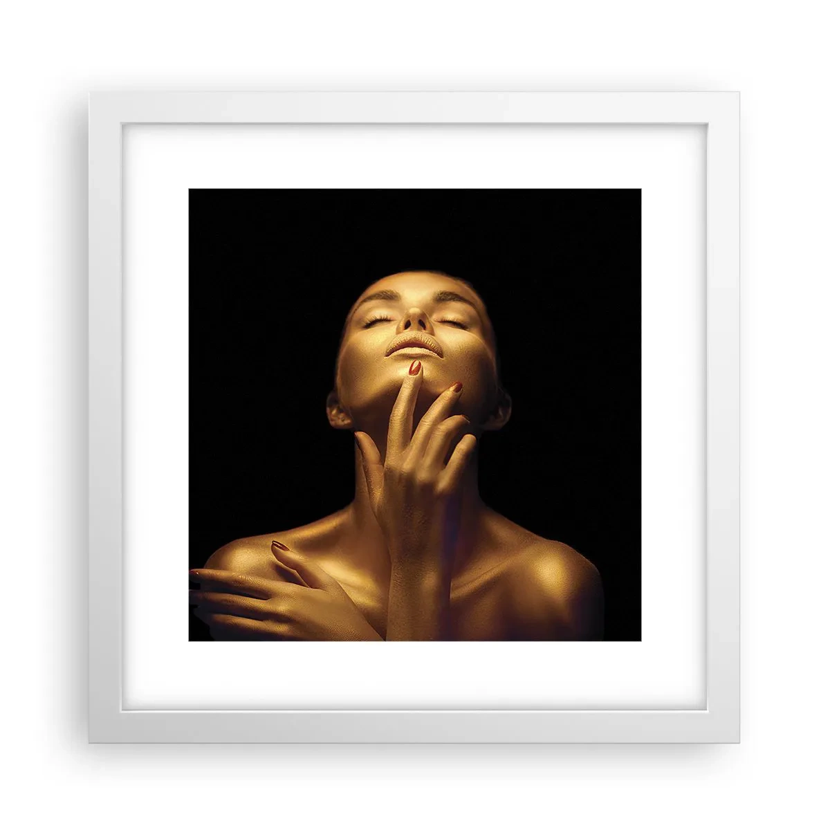 Poster in een witte lijst - Als gouden zijde - 30x30 cm