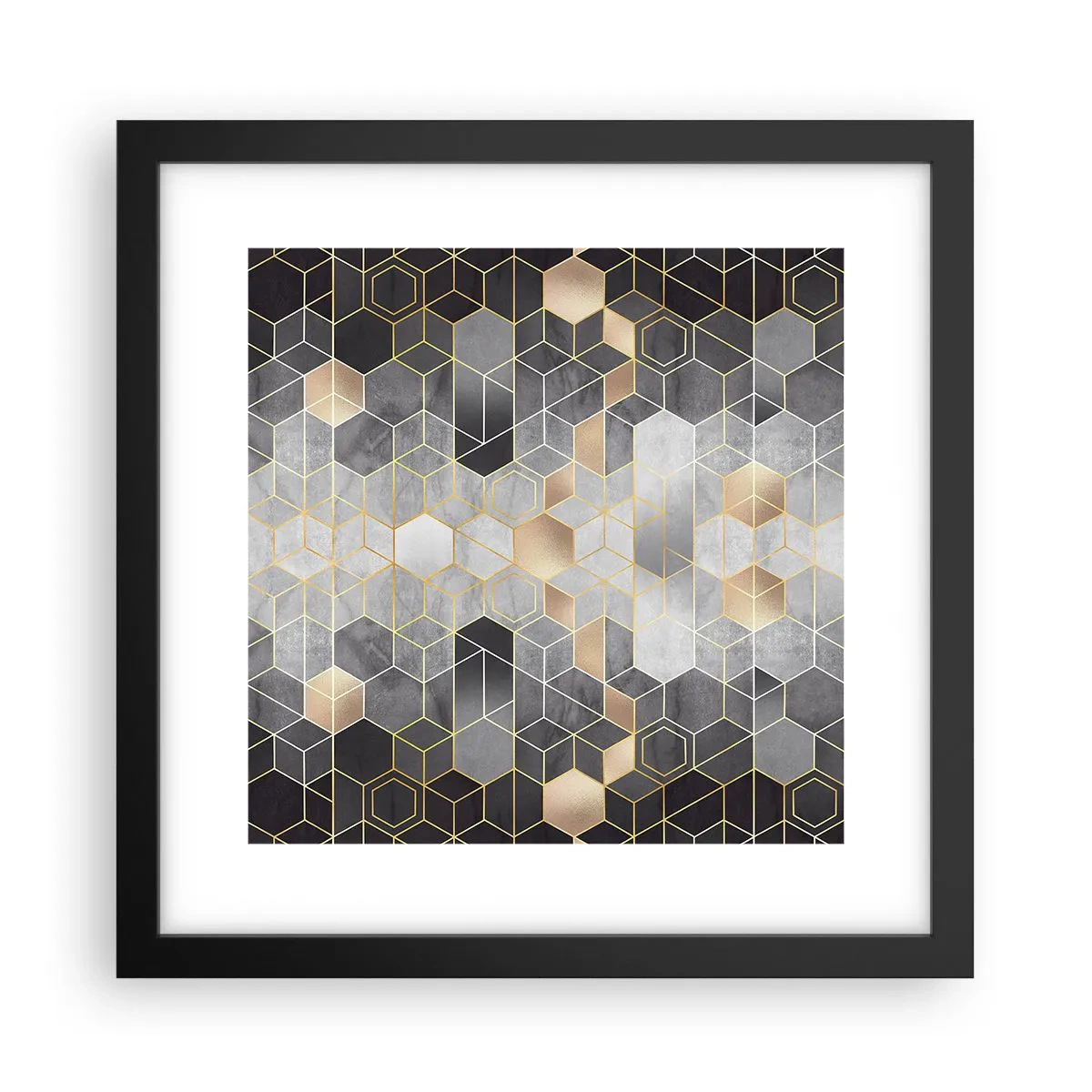 Poster in een zwarte lijst - Diamant samenstelling - 30x30 cm