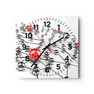 Wandklok - Klok - Zilverachtig web - 40x40 cm