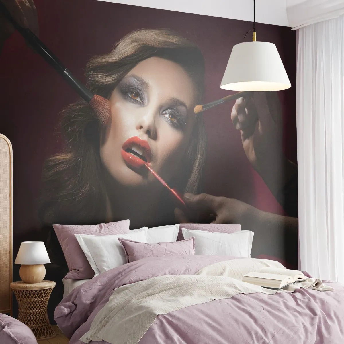 Zelfklevend Fotobehang Deluxe Sticker - Dromerig mooi - Vrouw, Bedenken, Actrice - 250x175 cm