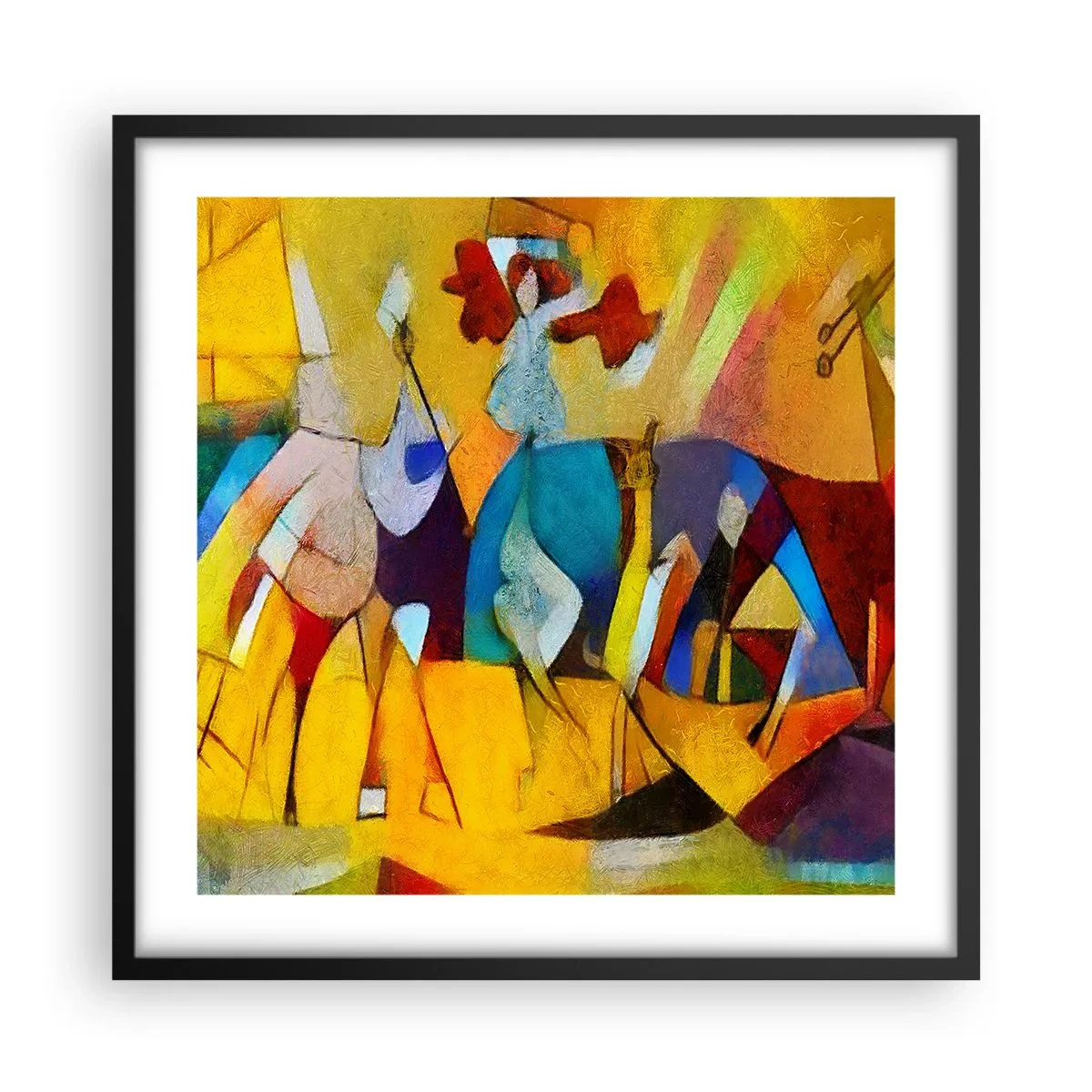 Poster in een zwarte lijst - Zon - leven - vreugde - 50x50 cm