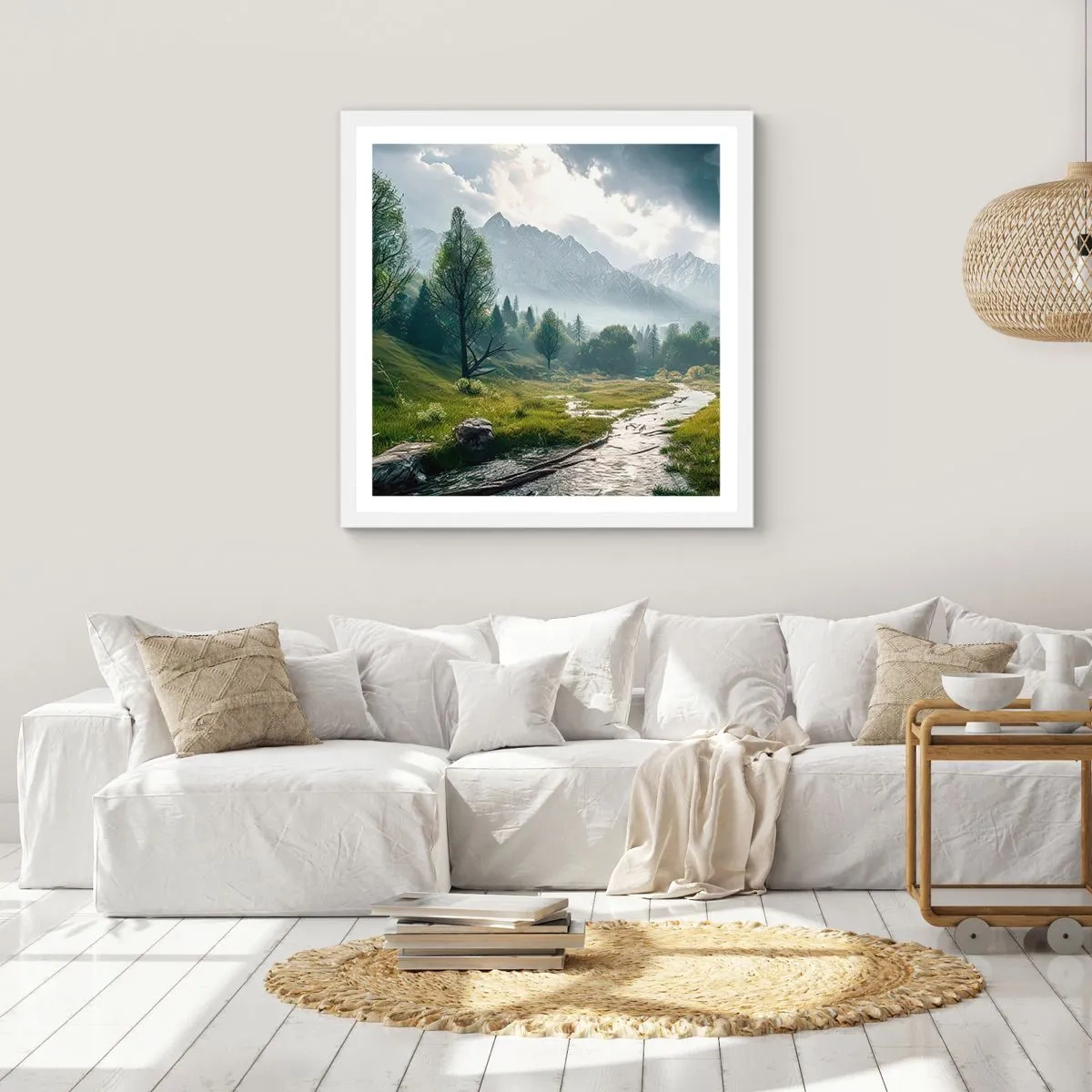 Poster in een witte lijst - Daarheen en terug - 30x30 cm